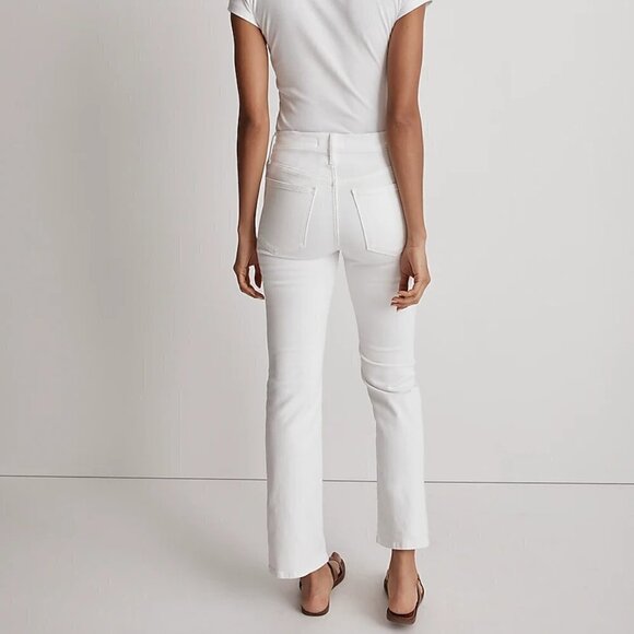 Madewell Kick Out Flare Crop Jeans Mid-Rise White Size 31 NWT - Picture 3 of 12